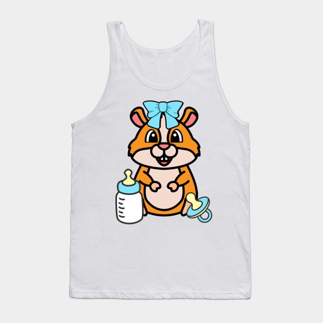 Cute Hamster Gender reveal - its a boy Tank Top by Pet Station